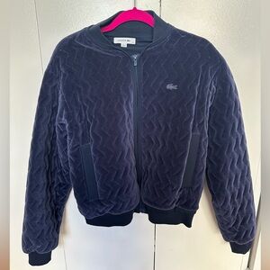 Lacoste Velvet Chevron Blue Bomber Jacket